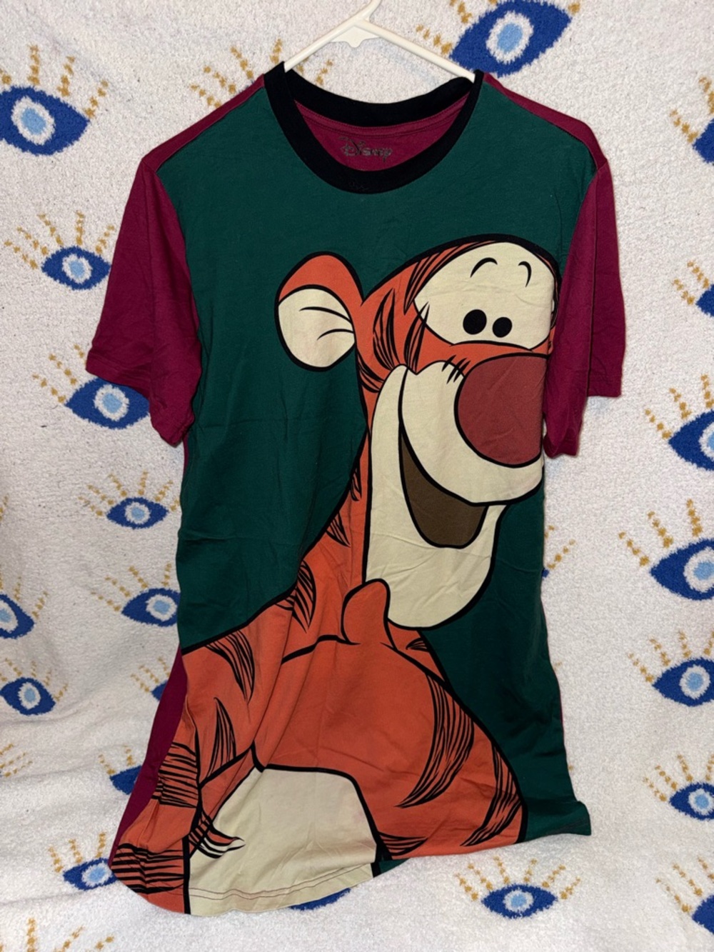 Disney Two-Tone Ringer sleep dress shirt- Teal, Burgundy & Black
